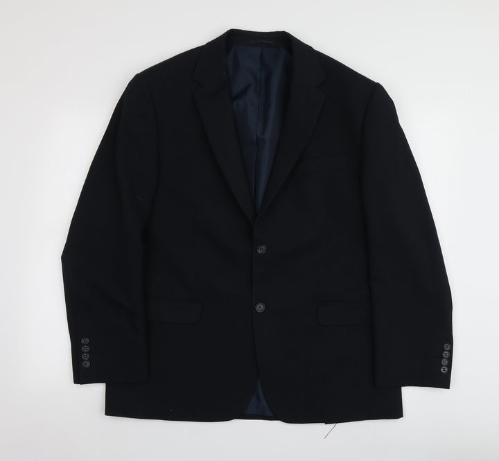 Lee Greenwood Mens Blue  Polyester Jacket Suit Jacket Size S