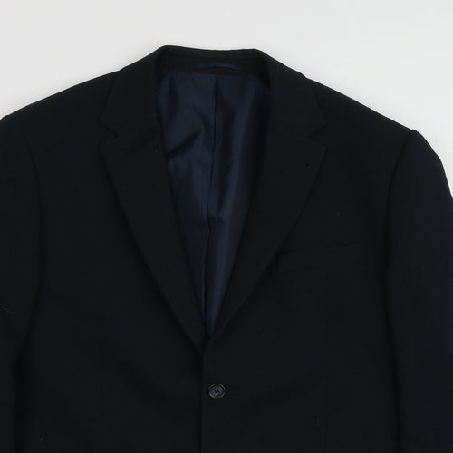 Lee Greenwood Mens Blue  Polyester Jacket Suit Jacket Size S