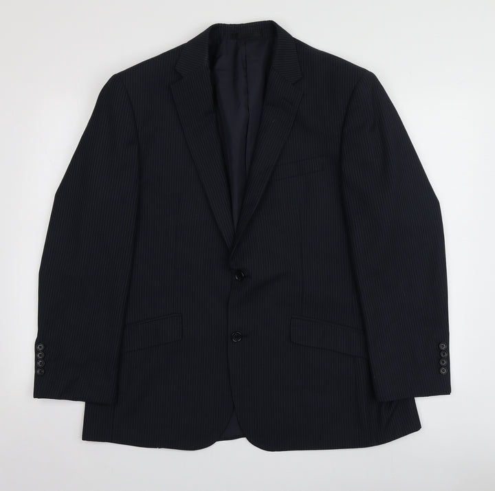 Lee Greenwood Mens Blue  Polyester Jacket Suit Jacket Size S