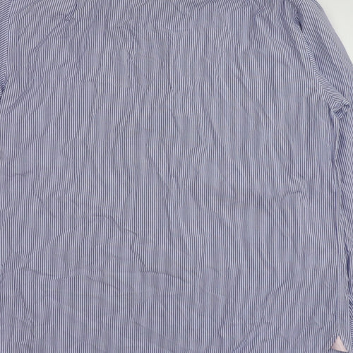 Sartorial Mens Blue Striped Cotton  Button-Up Size 16 Collared