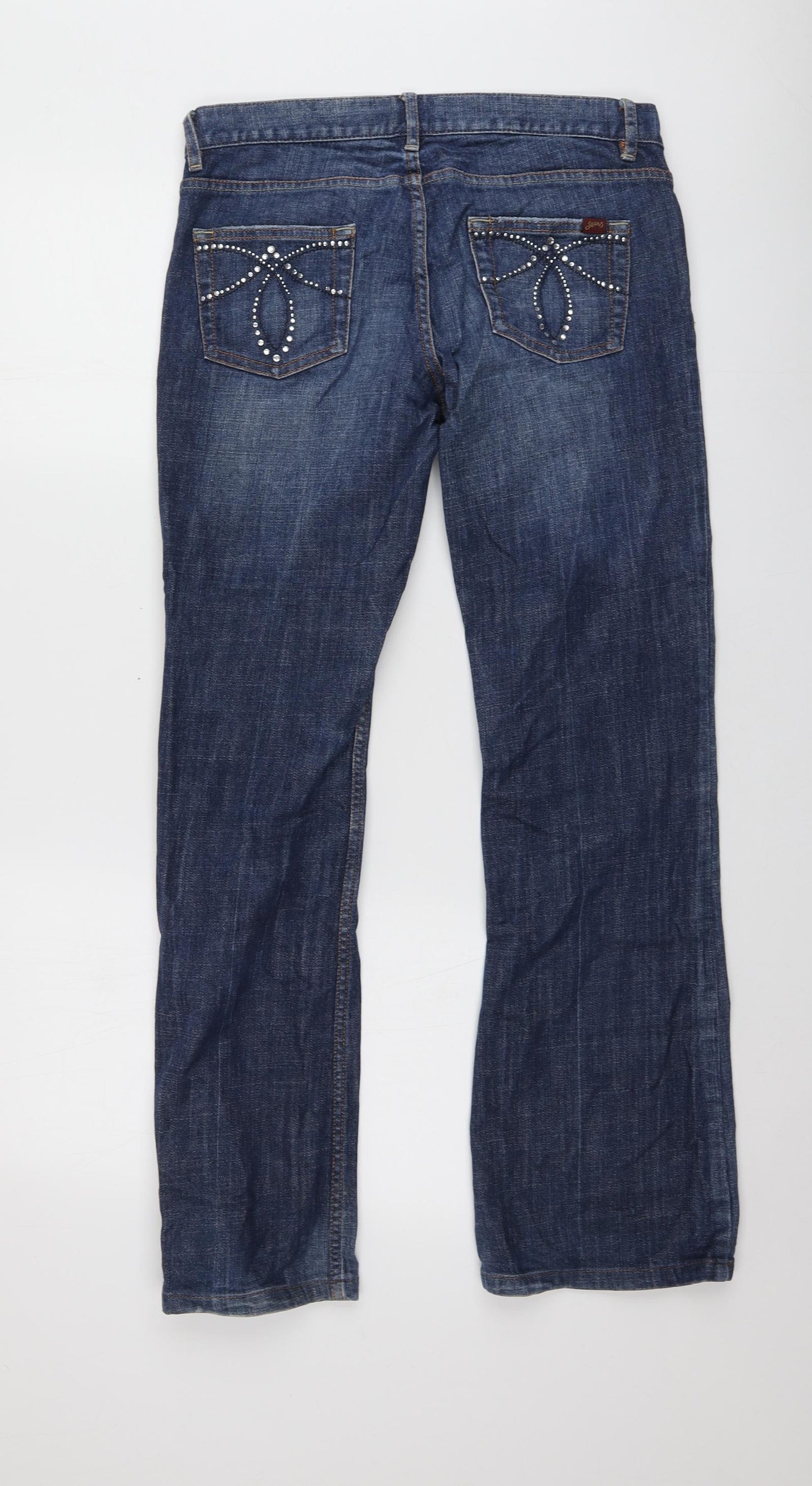 Oasis Womens Blue  Cotton Bootcut Jeans Size 10 L30.5 in Regular