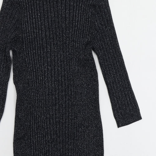 Atmoshpere Womens Black High Neck  Viscose Pullover Jumper Size 10