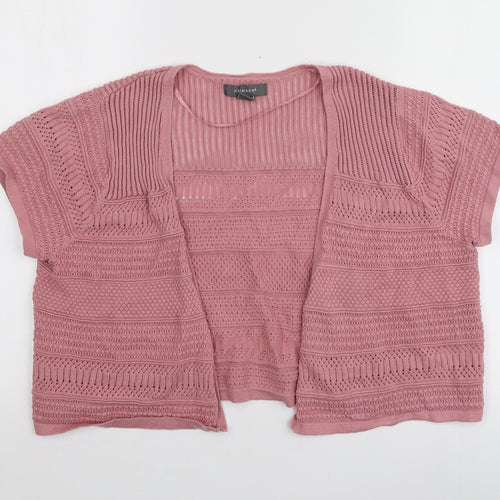 Primark Womens Pink V-Neck  Cotton Shrug Jumper Size L