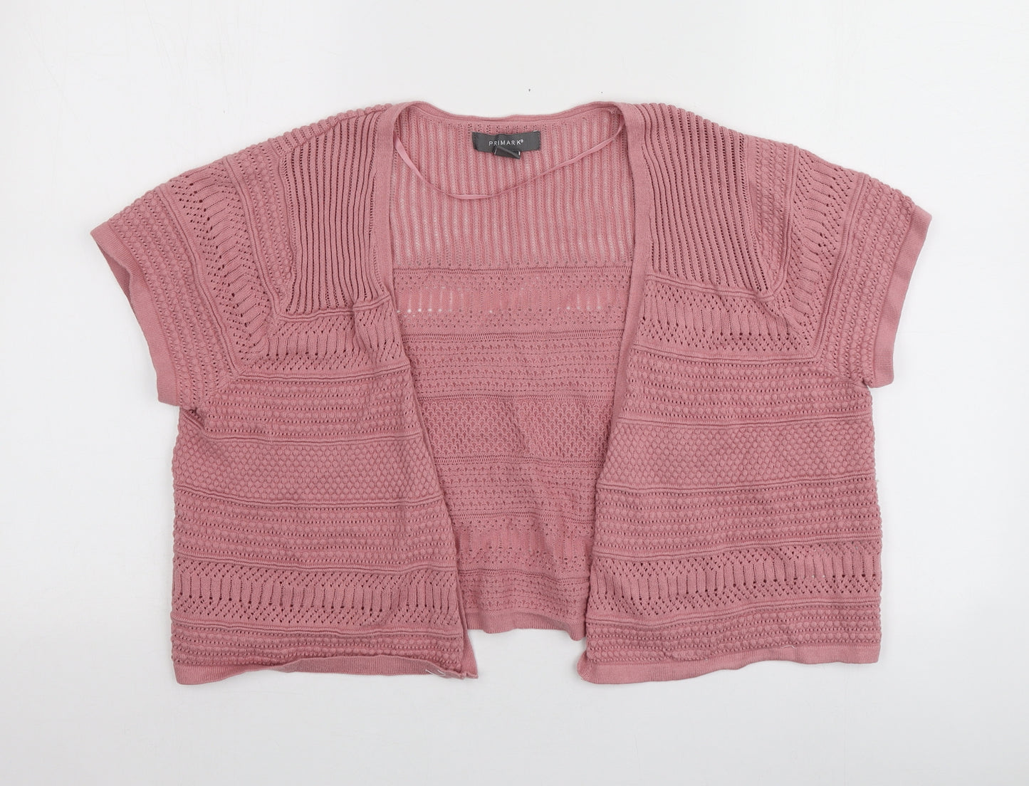 Primark Womens Pink V-Neck  Cotton Shrug Jumper Size L