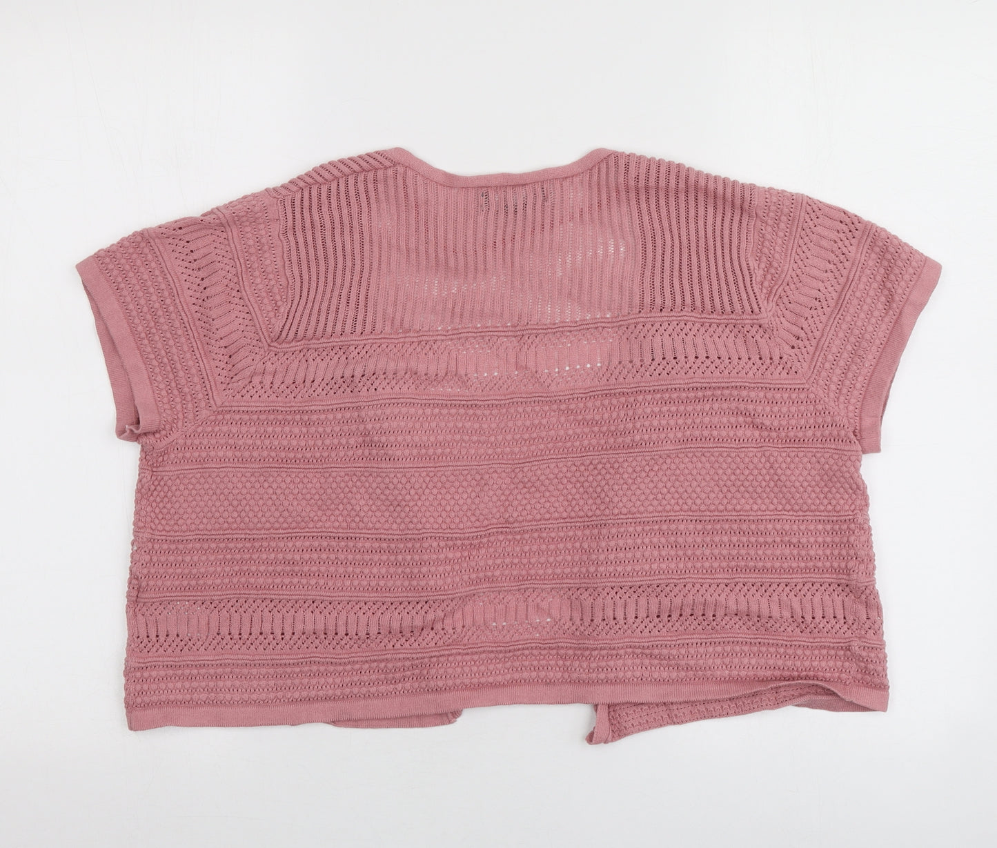 Primark Womens Pink V-Neck  Cotton Shrug Jumper Size L