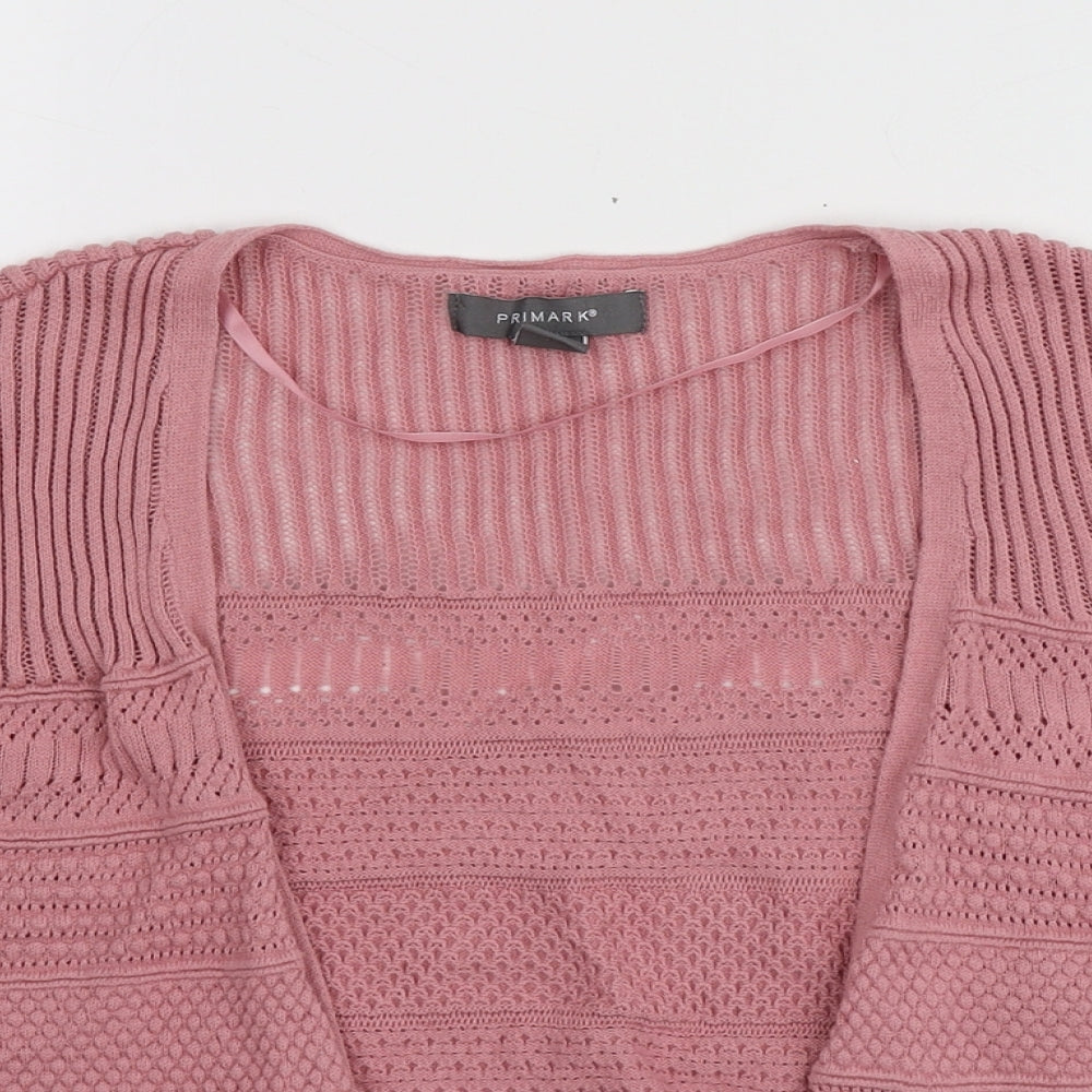 Primark Womens Pink V-Neck  Cotton Shrug Jumper Size L