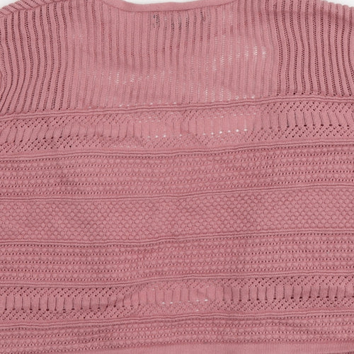 Primark Womens Pink V-Neck  Cotton Shrug Jumper Size L