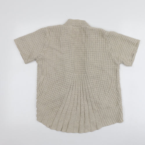 Pure&Natural Womens Beige V-Neck  Cotton Shrug Jumper Size L