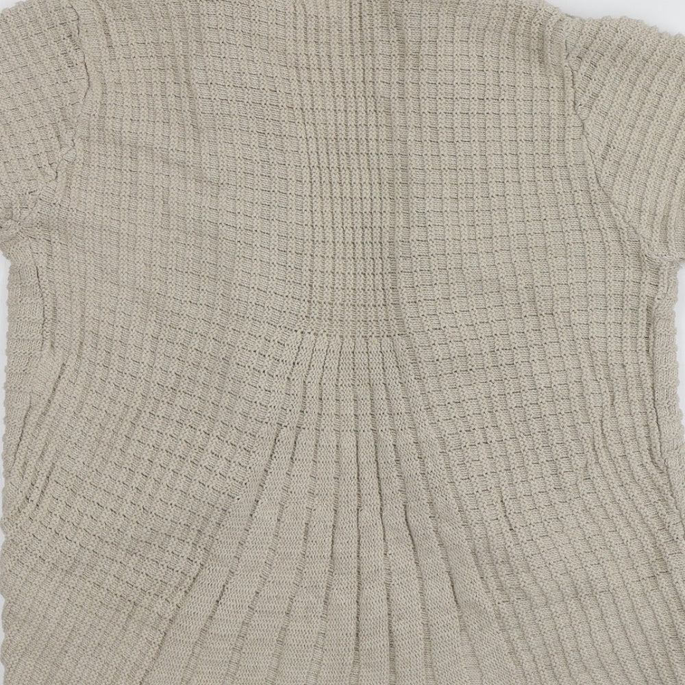 Pure&Natural Womens Beige V-Neck  Cotton Shrug Jumper Size L