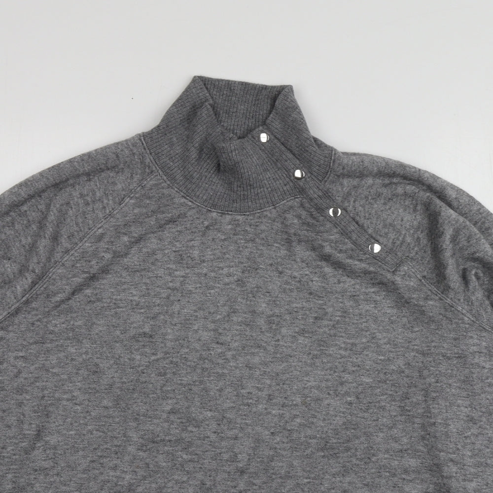 NEXT Womens Grey High Neck  Viscose Pullover Jumper Size L
