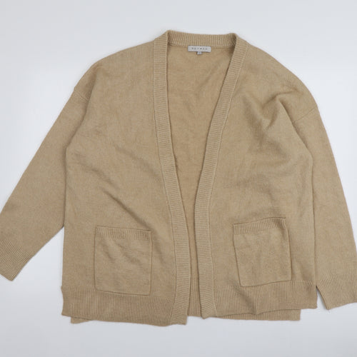 Nutmeg Womens Beige V-Neck  Acrylic Cardigan Jumper Size 18