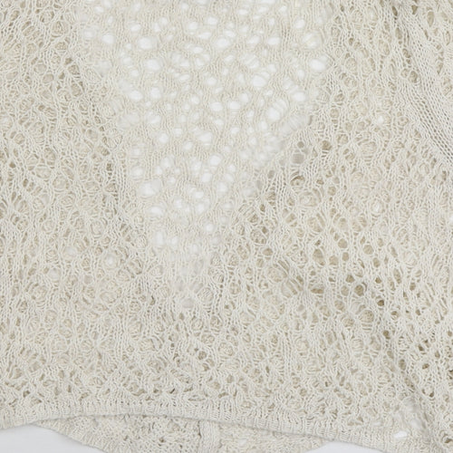 M&S Womens Ivory V-Neck  Acrylic Shrug Jumper Size 12