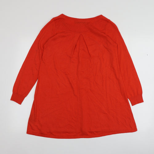 Principles  Womens Orange Round Neck  Polyester Pullover Jumper Size 8