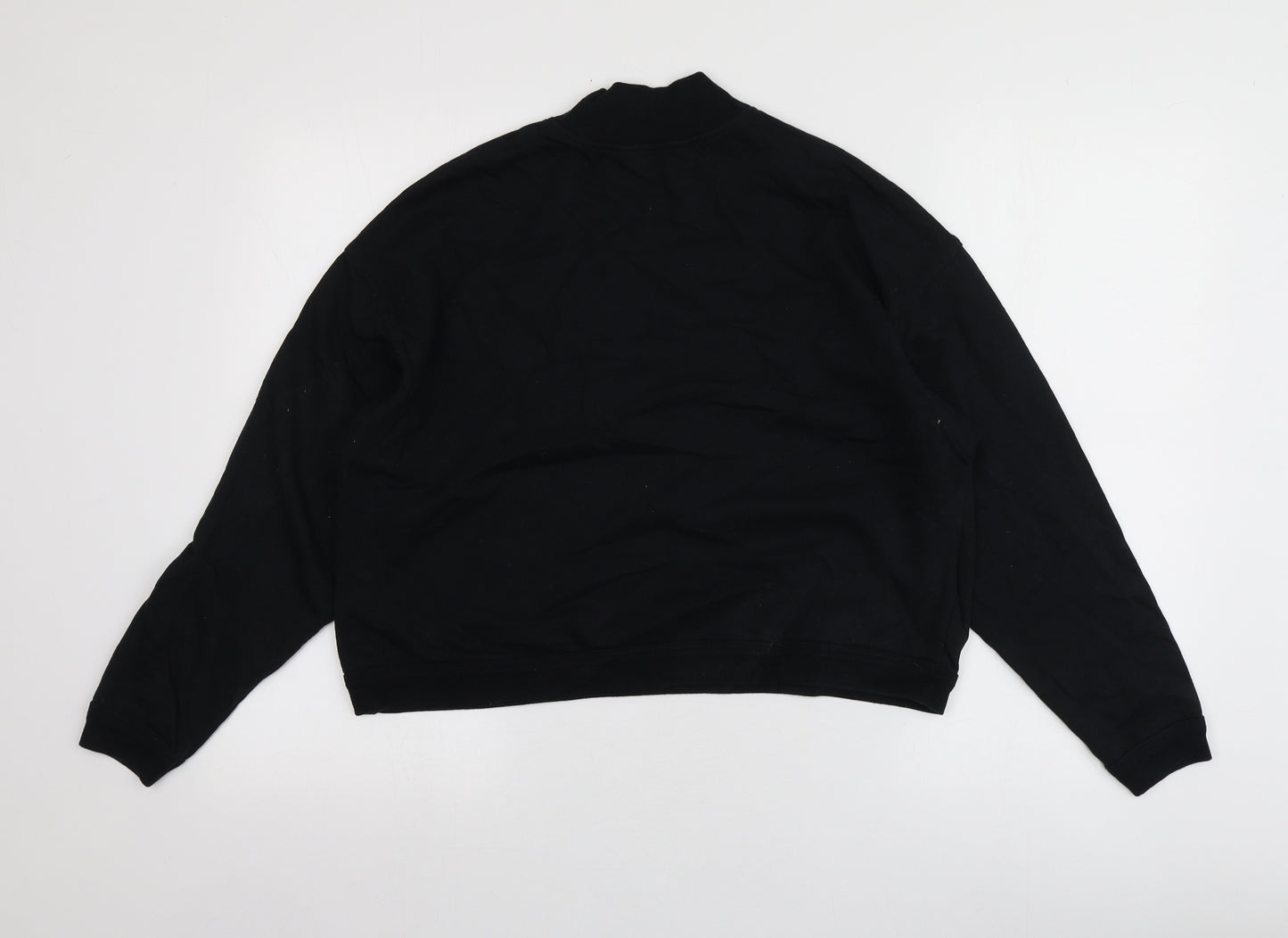 St Michael Womens Black Geometric 100% Cotton Pullover Sweatshirt Size 10