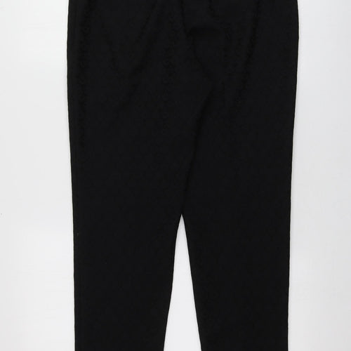 Coast Womens Black Geometric Polyester Chino Trousers Size 14 L28.5 in Regular