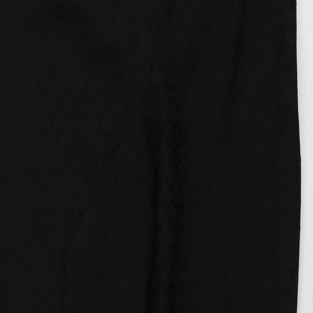 Coast Womens Black Geometric Polyester Chino Trousers Size 14 L28.5 in Regular
