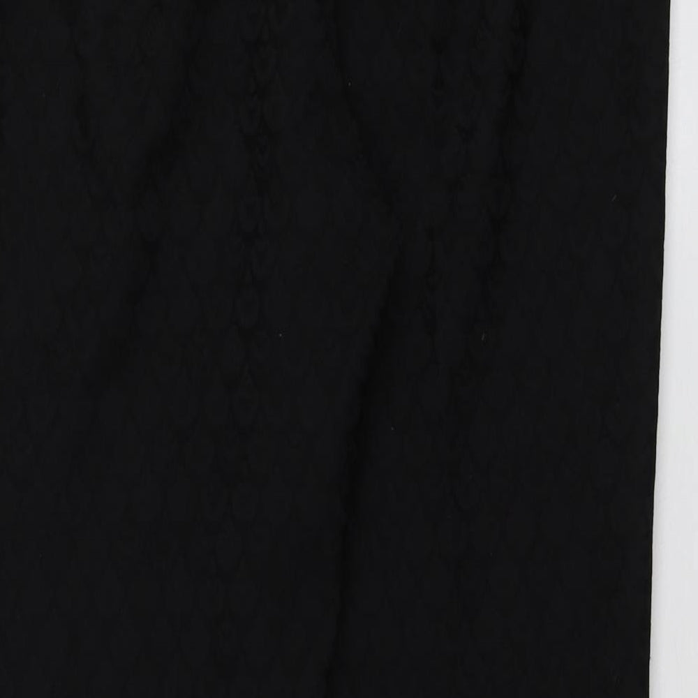 Coast Womens Black Geometric Polyester Chino Trousers Size 14 L28.5 in Regular