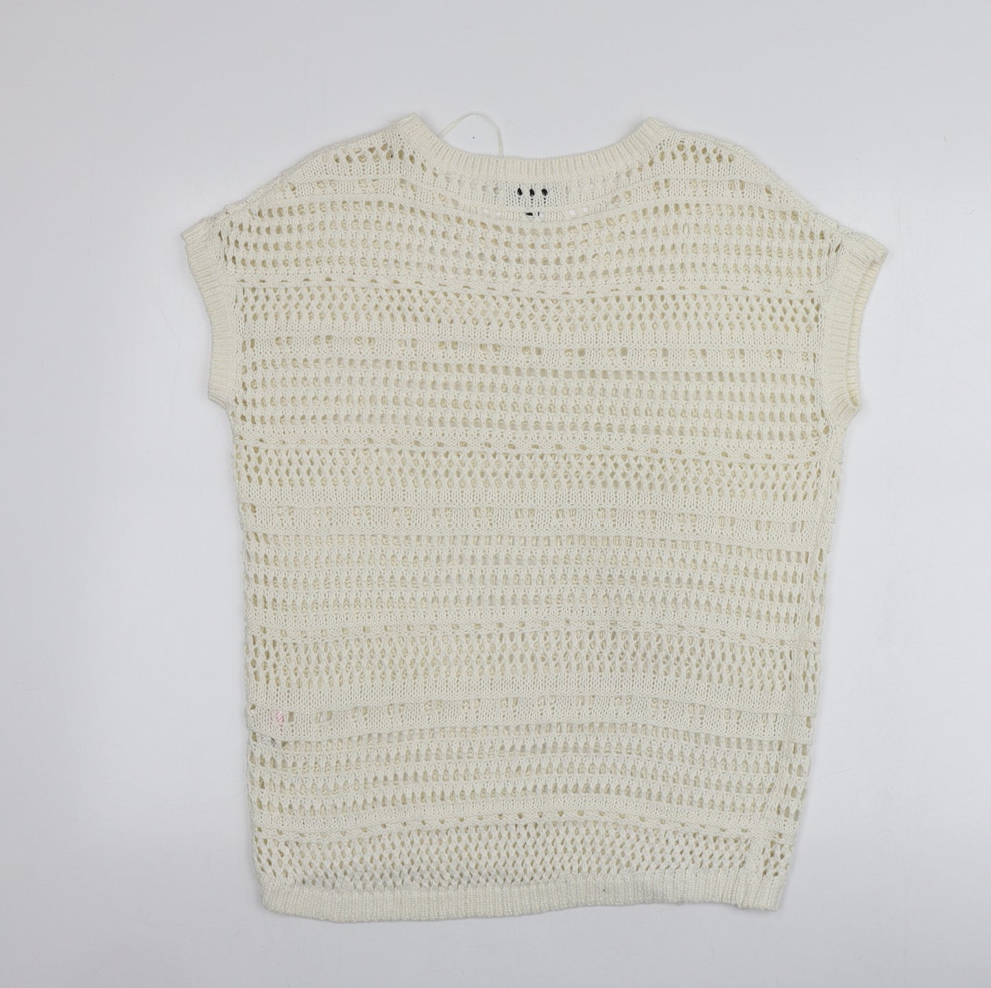 F&F Womens Ivory Round Neck  Acrylic Pullover Jumper Size 6