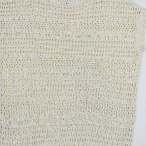 F&F Womens Ivory Round Neck  Acrylic Pullover Jumper Size 6