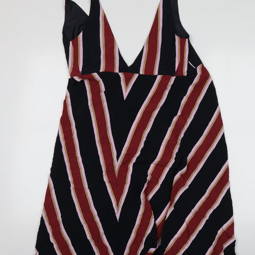 Top Shop Womens Multicoloured Striped Viscose Mini  Size 6  V-Neck