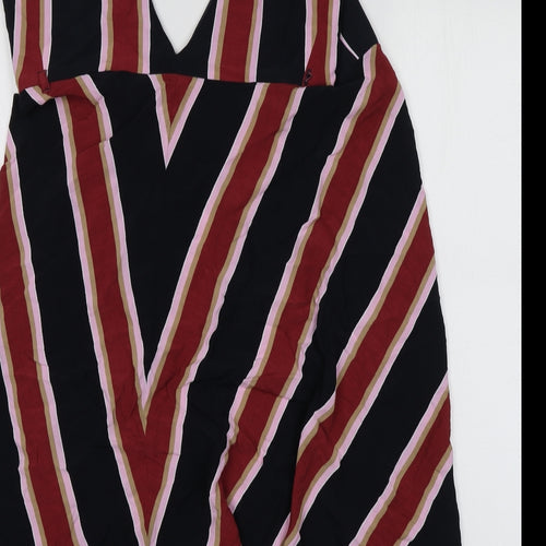 Top Shop Womens Multicoloured Striped Viscose Mini  Size 6  V-Neck