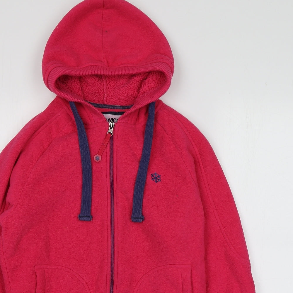 Backswing Womens Pink  Polyester Full Zip Hoodie Size 10