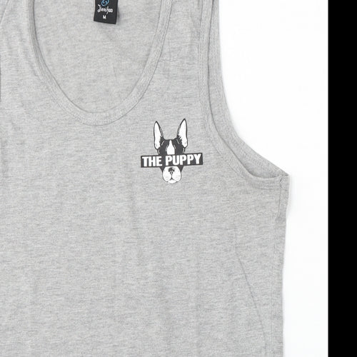 Jienihao Womens Grey  Cotton Basic Tank Size M Round Neck