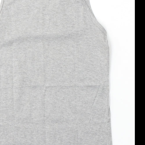 Jienihao Womens Grey  Cotton Basic Tank Size M Round Neck