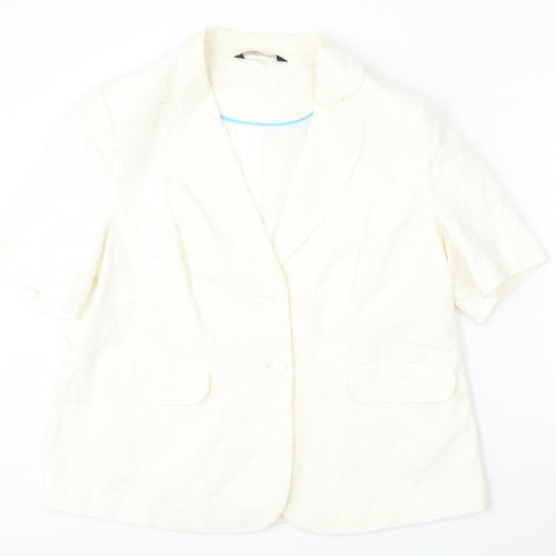 BM Collection Womens Beige  Linen Jacket Blazer Size 20