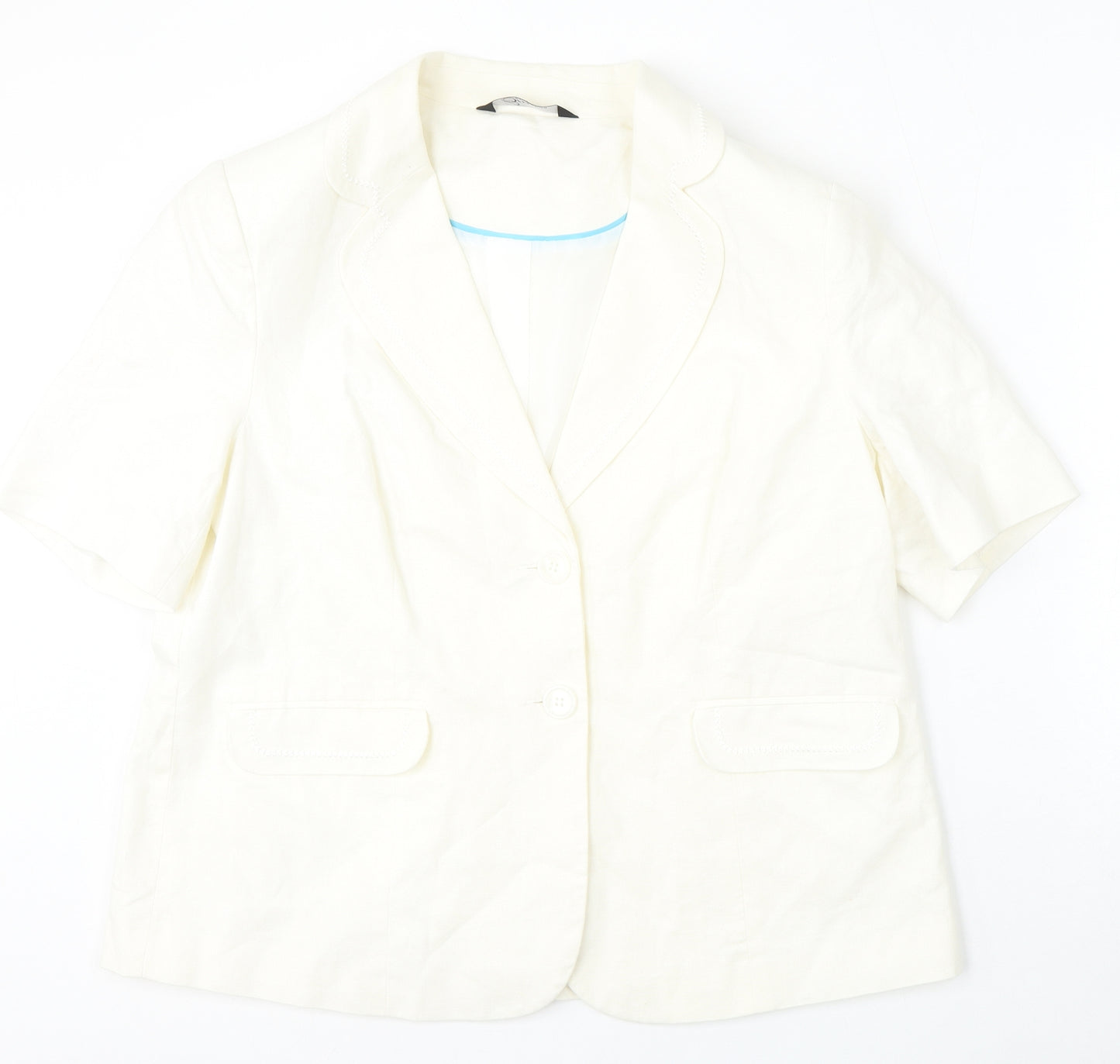 BM Collection Womens Beige  Linen Jacket Blazer Size 20