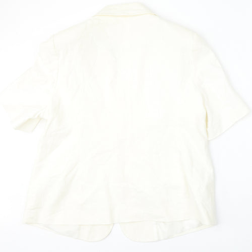 BM Collection Womens Beige  Linen Jacket Blazer Size 20