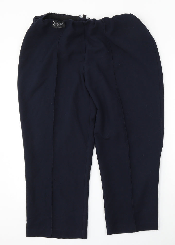 Mia Moda Womens Blue  Polyester Trousers  Size 18 L27 in Regular