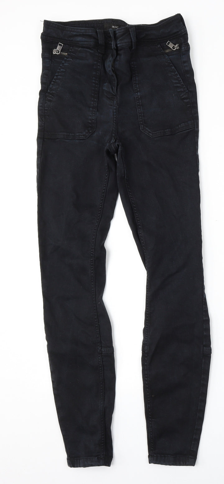 NEXT Womens Blue Lyocell Skinny Jeans Size 8 L28 in Regular Button