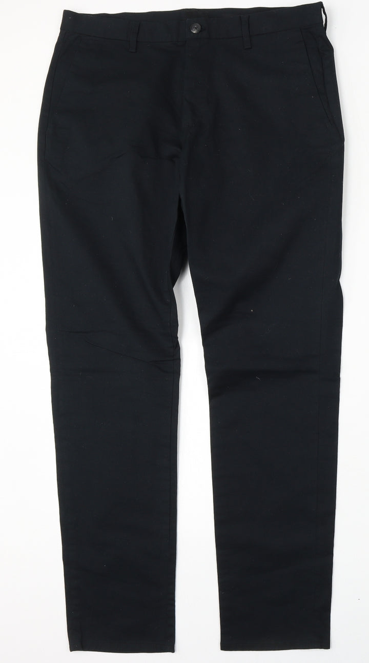 H&M Womens Blue  Cotton Straight Jeans Size 34 L30 in Regular Button