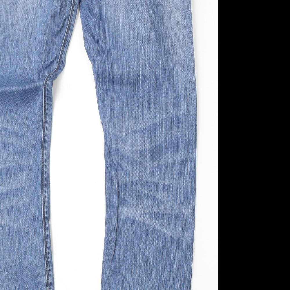 Superdry Mens Blue  Cotton Straight Jeans Size 38 L35 in Regular Button