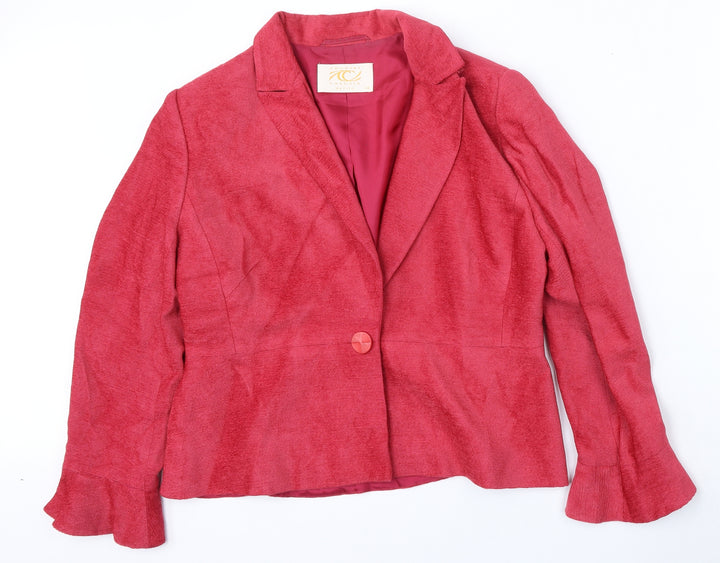 Country Casuals Womens Pink Viscose Jacket Blazer Size 14