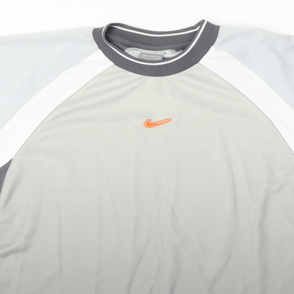 Nike Mens Grey  Polyester  T-Shirt Size XL Round Neck