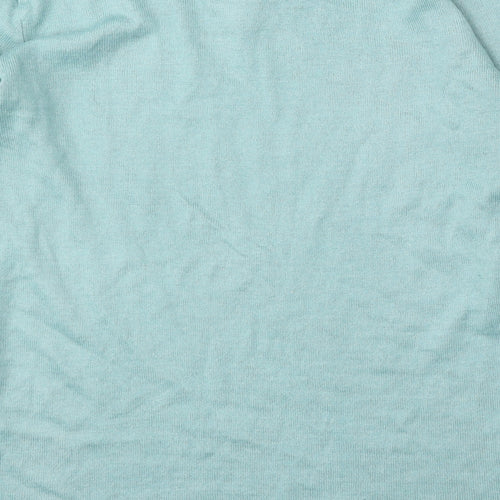 Afibel Womens Blue Round Neck  Acrylic Pullover Jumper Size 14