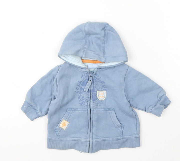 Cherokee Boys Blue  Cotton Full Zip Jumper Size 0-3 Months  Zip