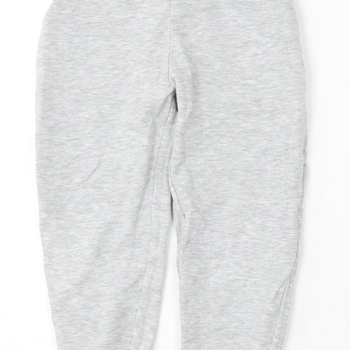 Marks and Spencer Boys Grey  Cotton Jogger Trousers Size 7-8 Years  Regular