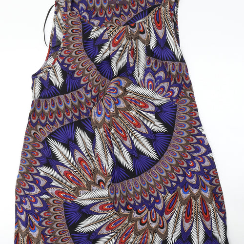 Evie Womens Purple Floral Viscose Shift  Size 20  Round Neck