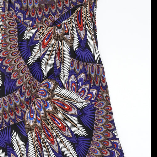 Evie Womens Purple Floral Viscose Shift  Size 20  Round Neck