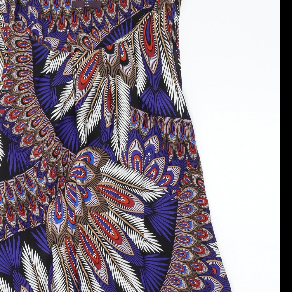 Evie Womens Purple Floral Viscose Shift  Size 20  Round Neck