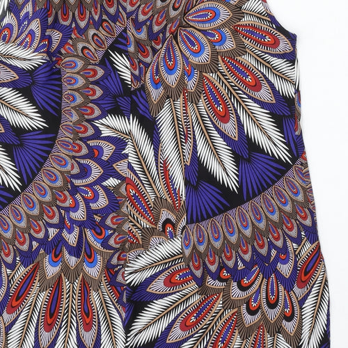 Evie Womens Purple Floral Viscose Shift  Size 20  Round Neck