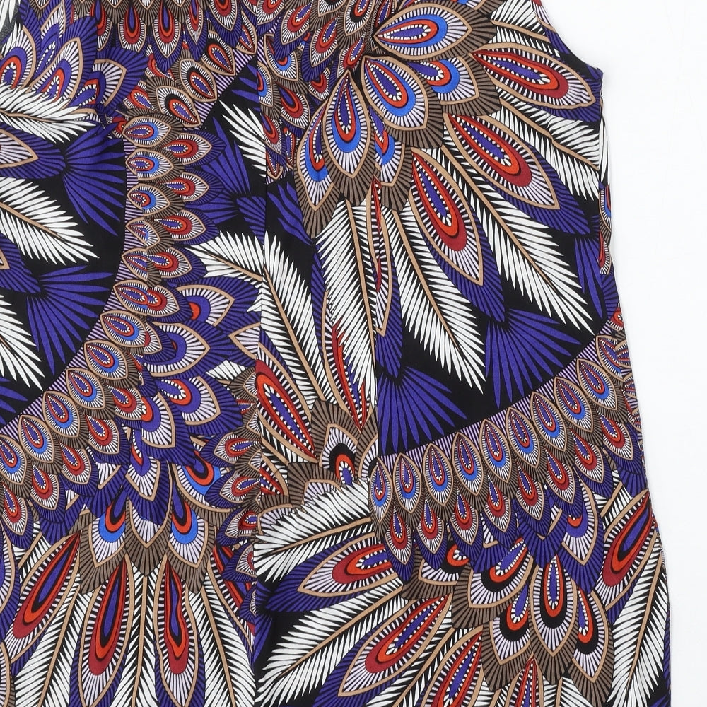 Evie Womens Purple Floral Viscose Shift  Size 20  Round Neck