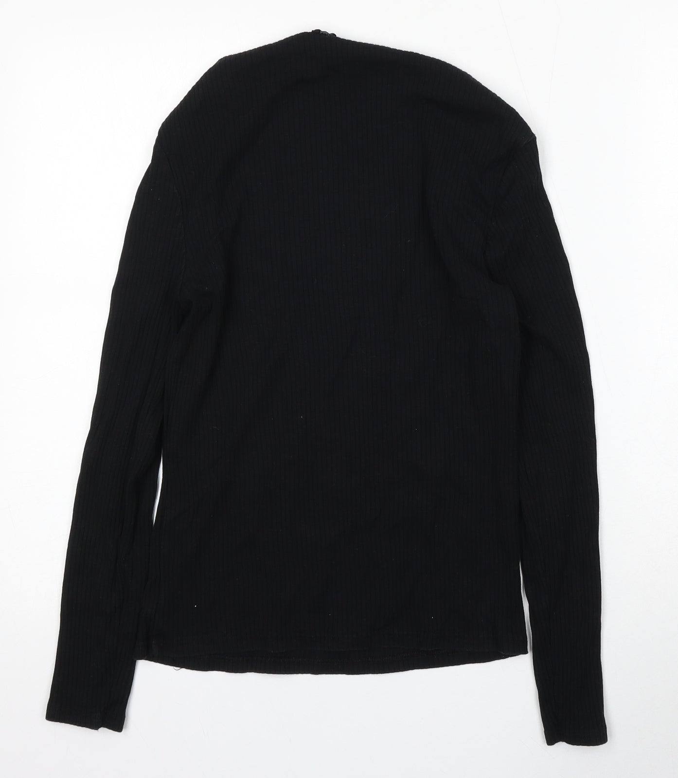 River Island Womens Black Square Neck  Cotton Pullover Jumper Size 12
