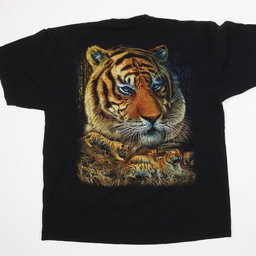 Wild Mens Black  Cotton  T-Shirt Size XL Round Neck