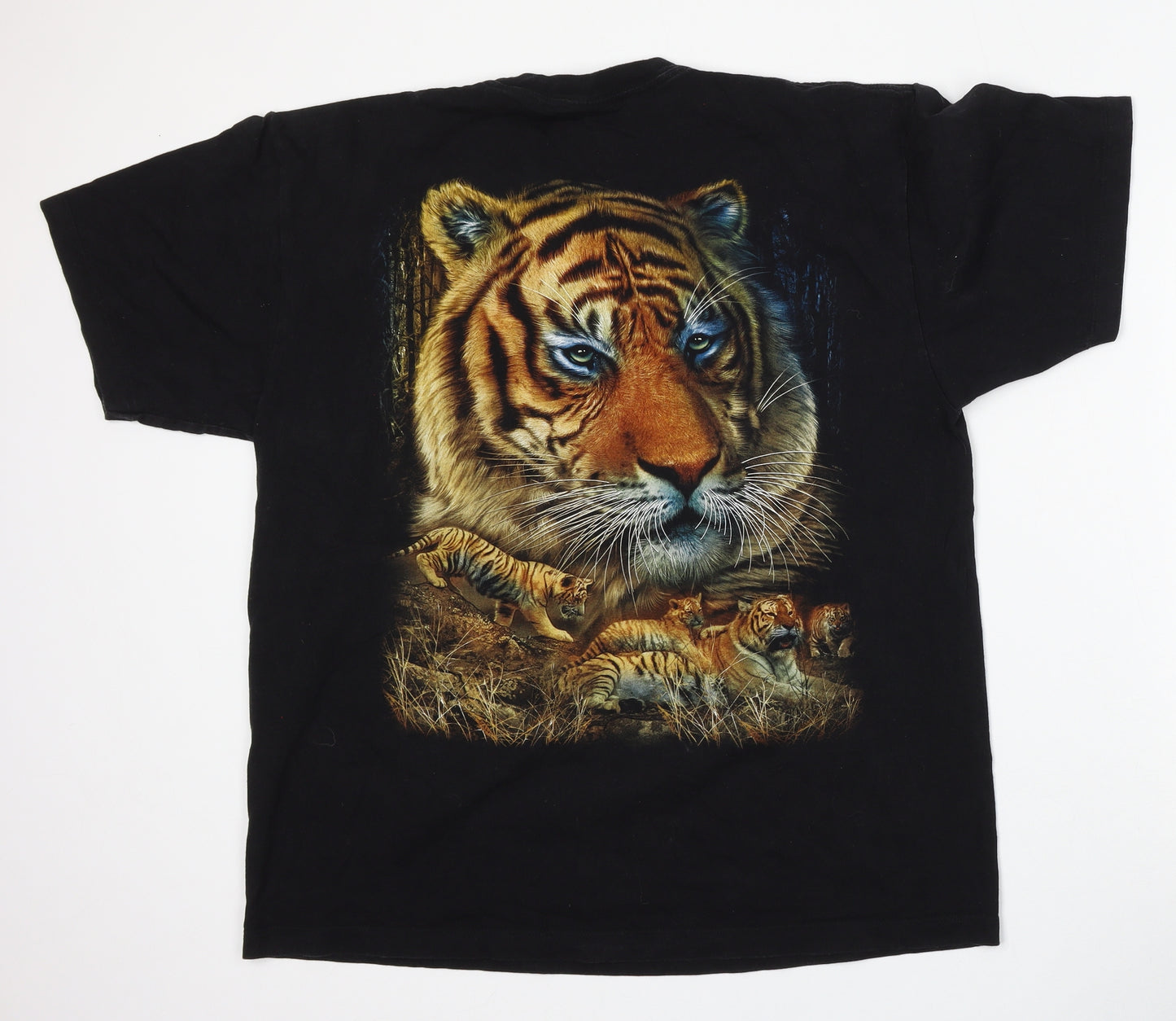 Wild Mens Black  Cotton  T-Shirt Size XL Round Neck