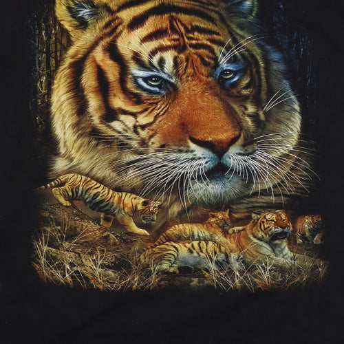 Wild Mens Black  Cotton  T-Shirt Size XL Round Neck