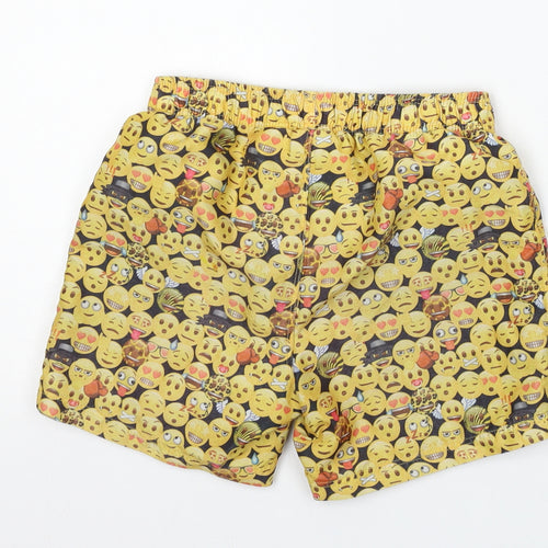 Emoji Boys Yellow Geometric Polyester Sweat Shorts Size 7-8 Years  Regular  - Swim Short